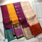 Ivory Handwoven Pure Silk Kanchi Pattu Saree with Korvai Vermilion Red Peacock Border