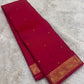 Classic Red Handwoven Pure Silk Kancheepuram Saree with Small Gold Buttas & Petite Zari Elephant Border