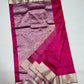 Silver-pink pallu of bright pink Chanderi