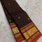 dark coffee brown silk saree zk-yb draped view