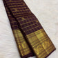 Brown Zari Kattam Pure Silk saree, Idam Living