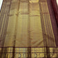 Brown handwoven pure silk Kanjeevaram saree with gold Zari Kattam grid — Idam Living