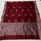 Border detail of Deep Burgundy Pure Silk Chanderi Saree