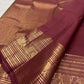 Earthy Rose Kanjivaram silk saree with antique-gold Annam zari border