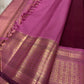 Burgundy Pure Silk Kanjeevaram saree with circular floral gold zari buttas