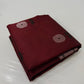 Folded view of Deep Burgundy Pure Silk Chanderi Saree with Black Border