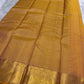 Burnished Marigold Handwoven Pure Silk Kanjeevaram Saree with Shot Colour and Zari Buttas
