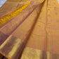 Burnished Marigold Handwoven Pure Silk Kanjeevaram Saree with Shot Colour and Zari Buttas