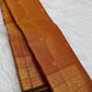 Burnished Ochre Gold Handwoven Pure Silk Kanjeevaram Vairaoosi Saree with Gold Zari Buttas and Traditional Zari Border
