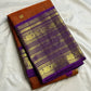Deep purple Varisaipet border with layered gold zari rows
