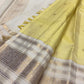 Butter Yellow Handwoven Pure Silk Kanchipuram Saree with Varisaipet Weave and Ivory Gold Zari Border