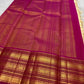 Handwoven Pure Silk Kanchipuram saree in warm ivory raspberry pink and antique gold