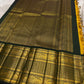 Canary Yellow and Deep Forest Green Handwoven Pure Silk KanchiPattu Saree with Vanasringaram Yaanai Border
