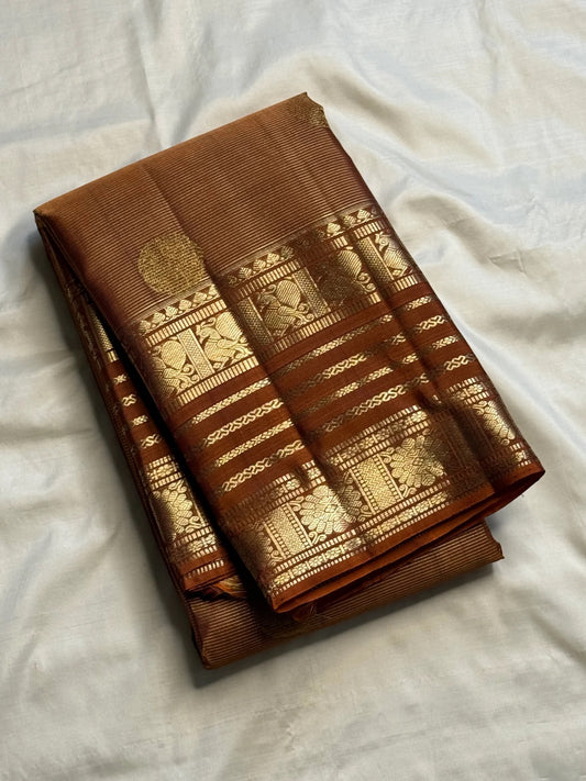 Caramel gold Pure Silk Kanchipuram saree
