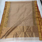 Champagne-beige Pattu Silk Chanderi with gold-toned border