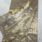 Champagne-gold Jari Silk Chanderi saree body with woven stripes