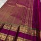 Champagne gold Rettapet saree, close view of the magenta border detail.