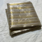 Champagne gold and silver striped Jari Silk Chanderi saree by Idam Living