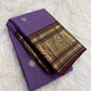 Kurinji Violet Pure Silk KanchiPattu Peacock Butta Saree with Maroon Zari Border – view 2