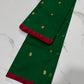 Fresh green Chanderi Katan silk saree, folded view