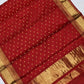 Vermilion red Chanderi Katan silk saree, folded view