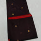 Deep aubergine Chanderi Pattu silk saree, pallu detail