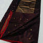 Deep aubergine Chanderi Pattu silk saree, folded view