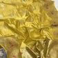 Zari border with circular medallion motifs in red on golden yellow Chanderi saree