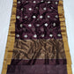 Deep jamun plum Chanderi handloom saree for festive evenings