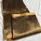 Burnished bronze and antique gold Chanderi handloom saree, alternate view of the pallu with fine closely spaced dark lines.