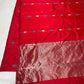 Ruby crimson Pattu Silk Chanderi saree with a luminous silk surface