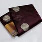 Deep jamun plum Chanderi silk with silver-toned floral buttas