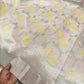 Running blouse piece of warm ivory floral Chanderi saree