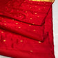 True Red Pure Silk Chanderi Saree with Floral Butta and Traditional Zari