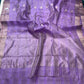 Running blouse fabric of a lavender Chanderi Pattu Silk saree with fine silver lines
