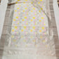 Warm ivory floral Chanderi handloom saree in pattu silk