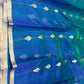 Blue green Chanderi silk saree with luminous finish perfect for weddings and gatherings