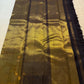 Charcoal Black multicolour Ettukol Kanjivaram saree full view