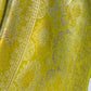 Chartreuse Banarasi handloom saree with Sona Rupa silver and gold zari detailing