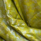 Handwoven raindrop buttas on Chartreuse Pure Katan Silk Banarasi saree