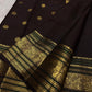 Cinnamon Brown Handwoven Pure Silk Kanjipuram Saree with Varisaipet Border