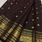 Cinnamon Brown Handwoven Pure Silk Kanjipuram Saree with Varisaipet Border