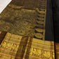 Classic Black handwoven pure silk Kancheepuram Butta saree — pallu zari detail — Idam Living