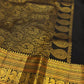 Classic Black KanchiPattu Saree — full drape, pure silk Kanchipuram handwoven — Idam Living