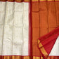 Classic Ivory Pure Silk Kanjivaram Vairaoosi Saree - body detail