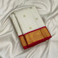 Classic Ivory Pure Silk Kanjivaram Vairaoosi Saree - front view