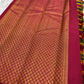 Handwoven Kanchi Kattam saree with elephant motifs interspersed through the checks