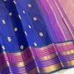 Close view of Varisaipet border with red silk and gold zari interwoven in repeated bands