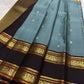 Cocoa brown korvai rettapet border with traditional gold zari motifs on pure Kanchipuram silk saree Idam Living