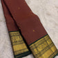 Cocoa brown Kanjeevaram silk saree with delicate small zari butta detail